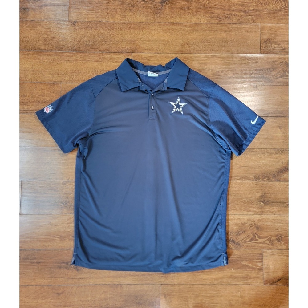 Dallas Cowboys Nike On Field Sideline Polo Shirt Mens Size XL Blue NFL Apparel